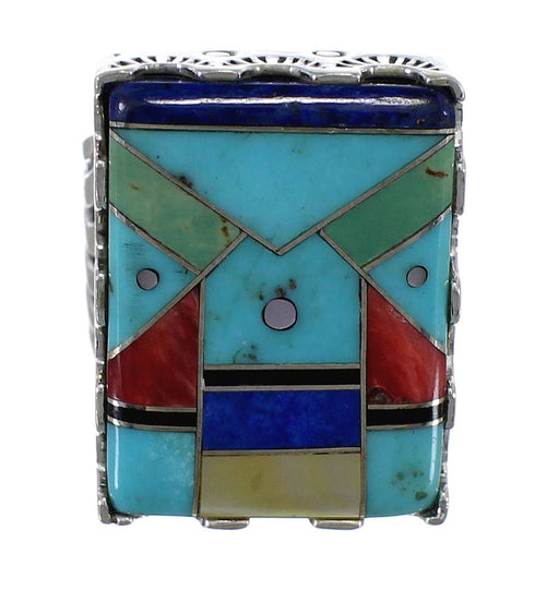 Southwestern Multicolor And Sterling Silver Ring Size 6-1/2 YX76202
